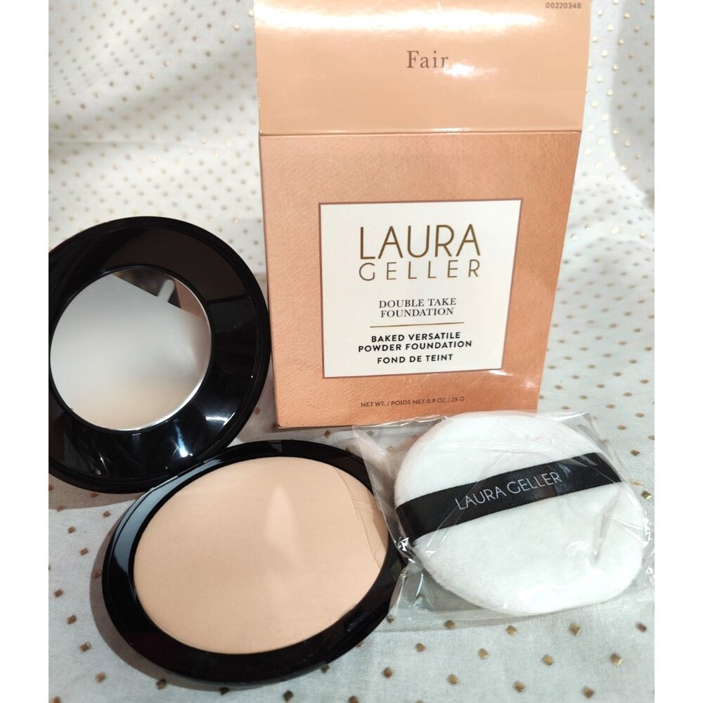 Laura Geller Double Take Baked Versatile Powder Foundation FAIR  Huge 25g  NEW!